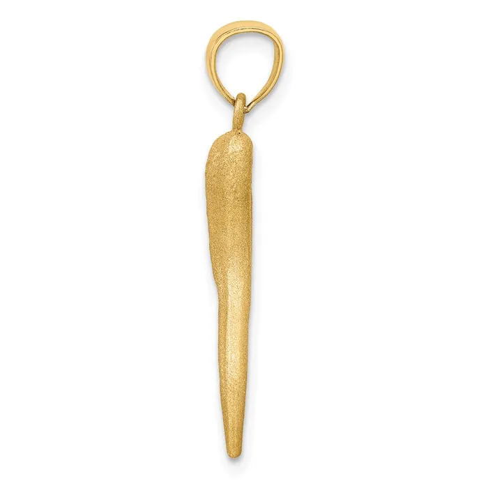 TreasureFineJewelers Charm Necklaces 14k Solid Diamondcut Italian Horn Charm