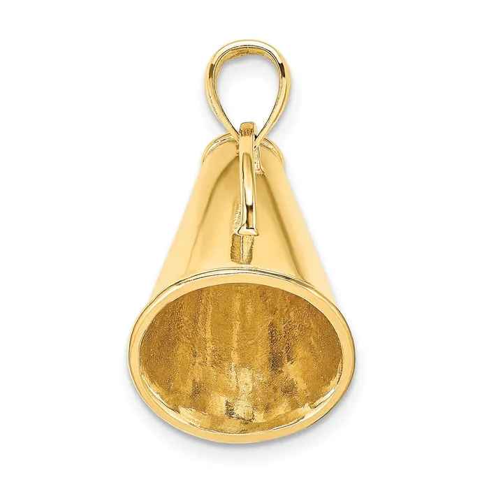 TreasureFineJewelers Charm Necklaces 14k Solid Polished 3D Large Megaphone Charm