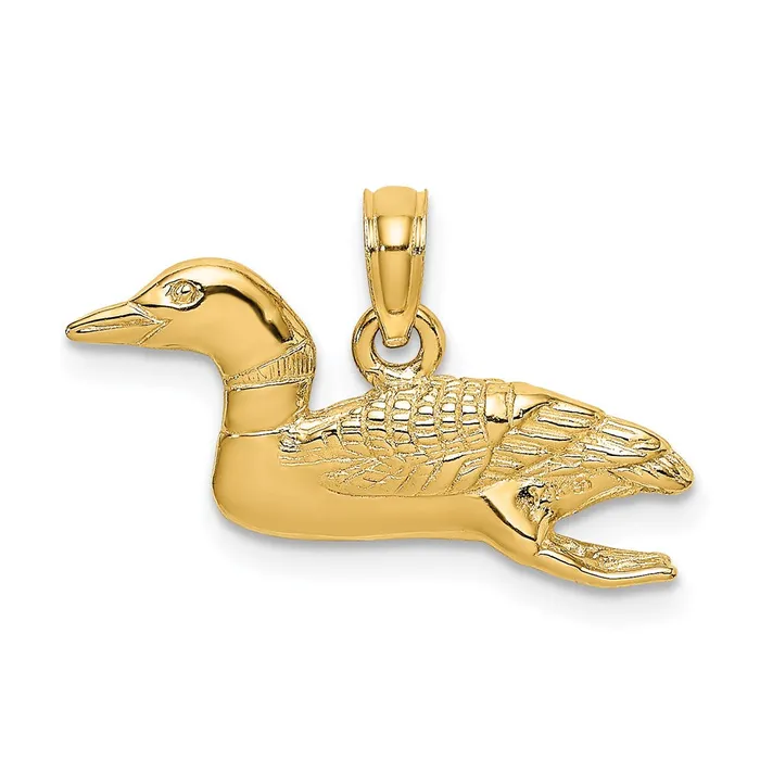 TreasureFineJewelers Charm Necklaces 14k Solid Polished 3Dimensional Mallard Charm TreasureFineJewelers Charm Necklaces 14k Solid Polished 3Dimensional Mallard Charm