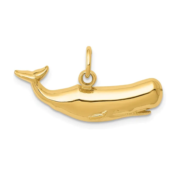 TreasureFineJewelers Charm Necklaces 14k Sperm Whale Charm