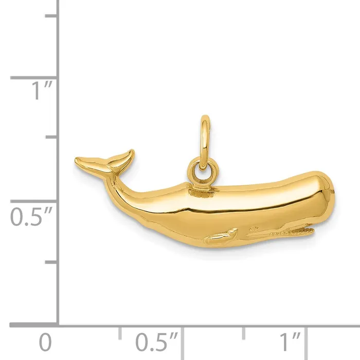 TreasureFineJewelers Charm Necklaces 14k Sperm Whale Charm