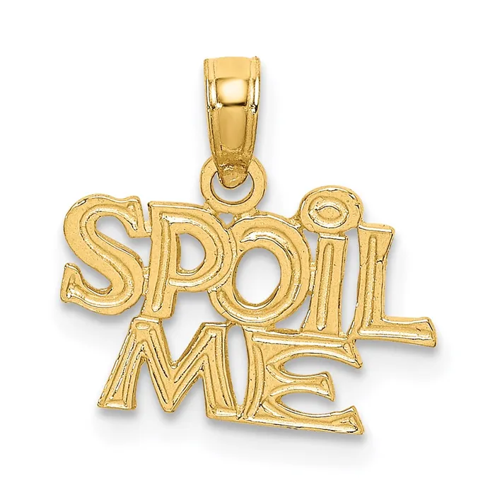 TreasureFineJewelers Charm Necklaces 14K SPOIL ME Charm