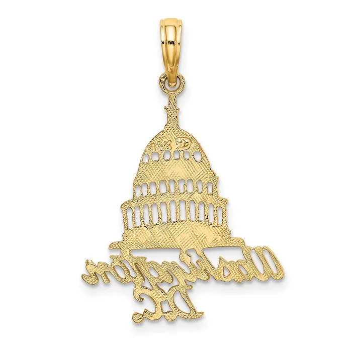 TreasureFineJewelers Charm Necklaces 14K WASHINGTON DC Capital Building Charm