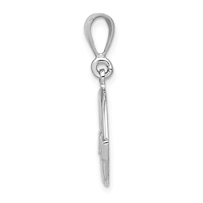 TreasureFineJewelers Charm Necklaces 14k White Gold Claddagh Charm