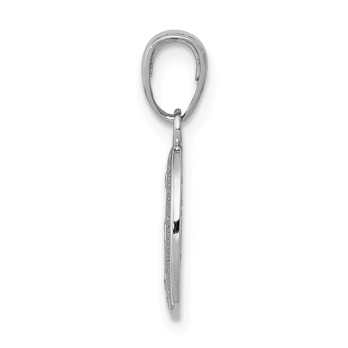 TreasureFineJewelers Charm Necklaces 14k White Gold Miraculous Medal Charm