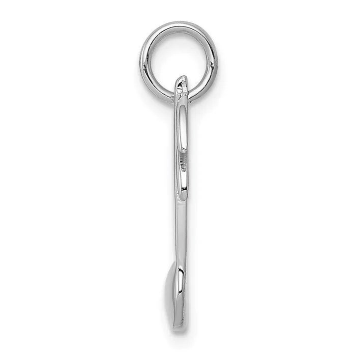 TreasureFineJewelers Charm Necklaces 14k White Gold Polished FlatBacked Musical Note Charm