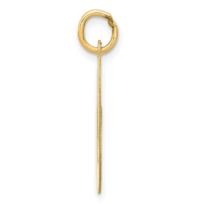 TreasureFineJewelers Charm Necklaces 14k Yellow Gold Large Fancy Script Letter O Initial Charm