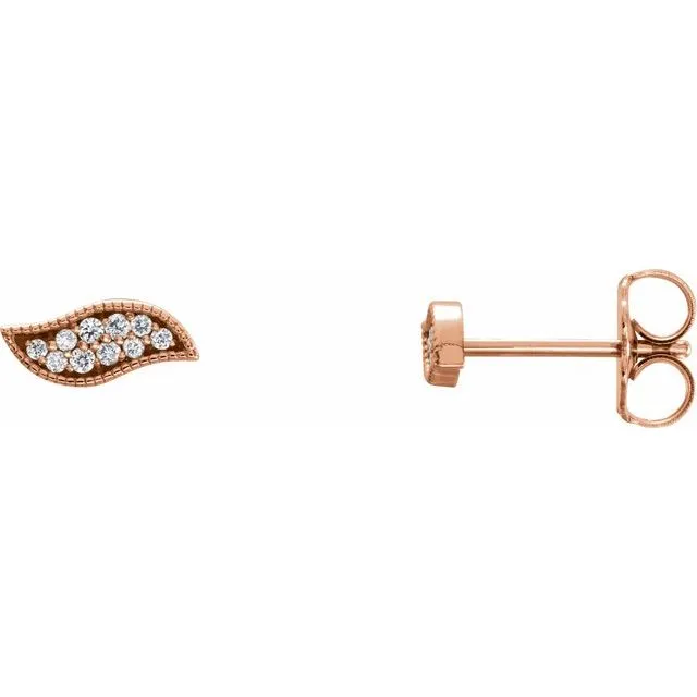 TreasureFineJewelers Earrings 14K Rose 07 CTW Diamond Earrings