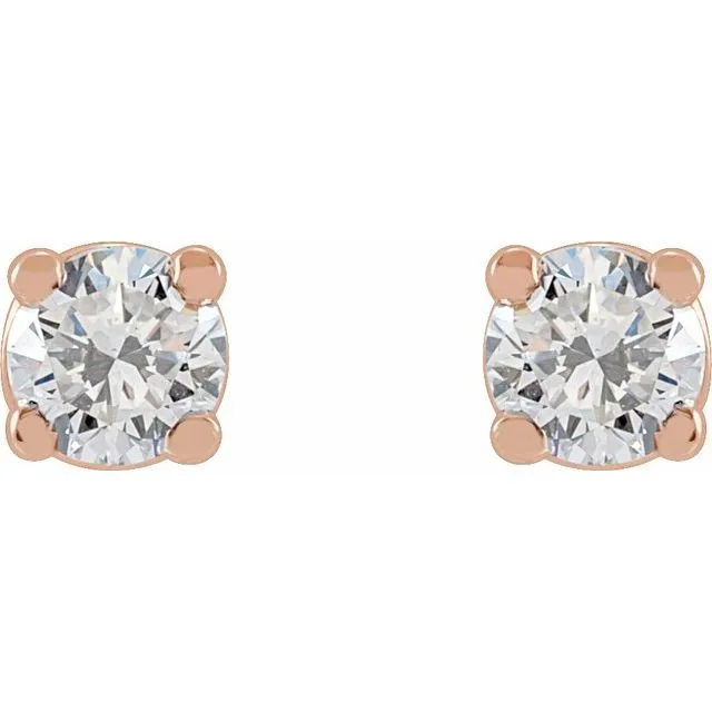 TreasureFineJewelers Earrings 14K Rose Gold 14 CTW LabGrown Diamond Stud Earrings
