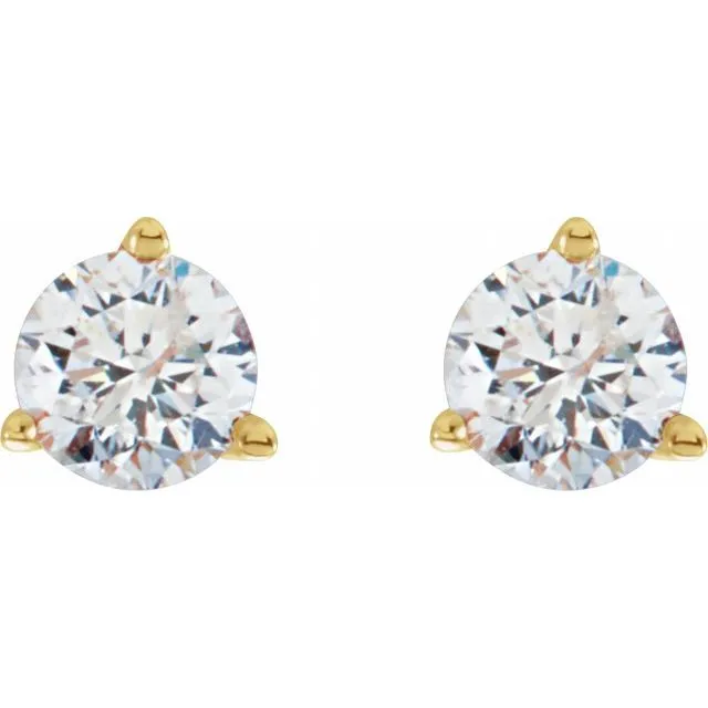 TreasureFineJewelers Earrings 14K Yellow Gold 14 CTW Natural Diamond Stud Earrings