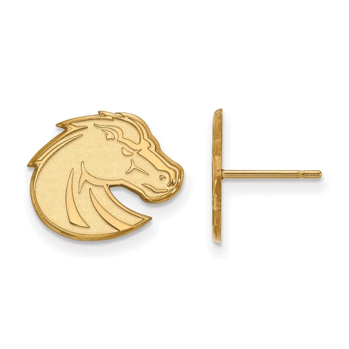 TreasureFineJewelers Earrings 14K Yellow Gold Boise State University Small Post Earrings