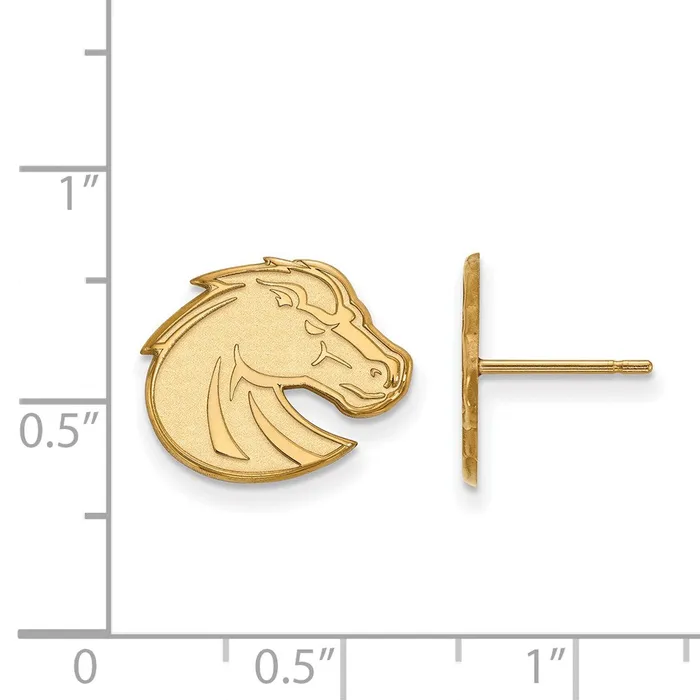 TreasureFineJewelers Earrings 14K Yellow Gold Boise State University Small Post Earrings