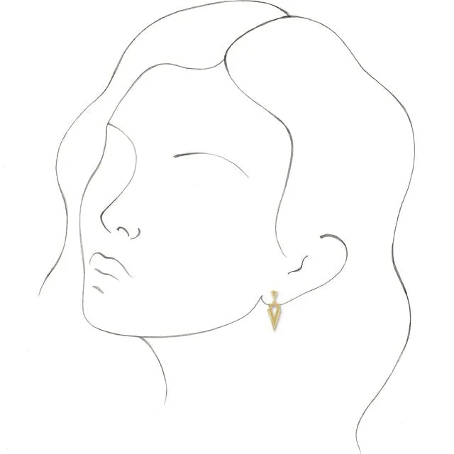 TreasureFineJewelers Earrings 14K Yellow Gold Geometric Dangle Earrings