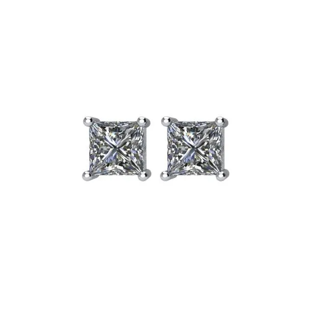 TreasureFineJewelers Earrings Platinum 14 CTW Diamond Threaded Post Stud Earrings