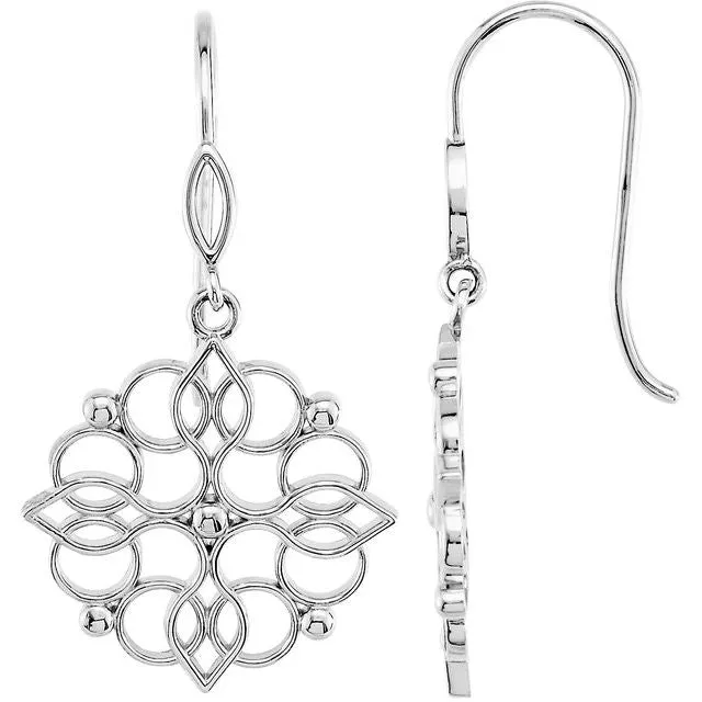 TreasureFineJewelers Earrings Sterling Silver 353x188 mm Floral Earrings