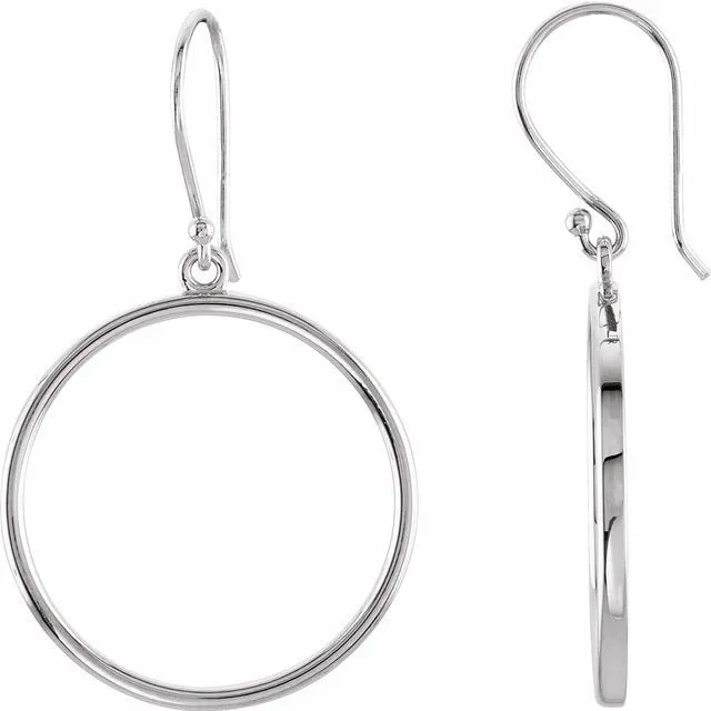 TreasureFineJewelers Earrings Sterling Silver Circle Shaped Earrings