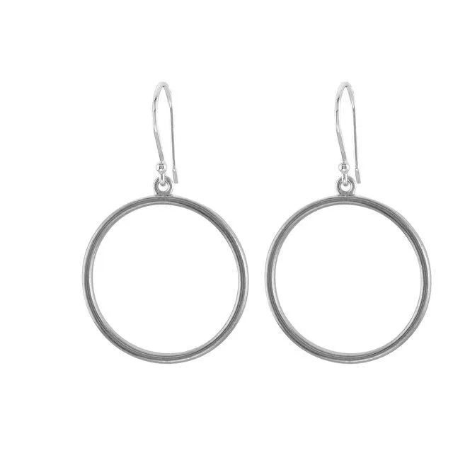 TreasureFineJewelers Earrings Sterling Silver Circle Shaped Earrings