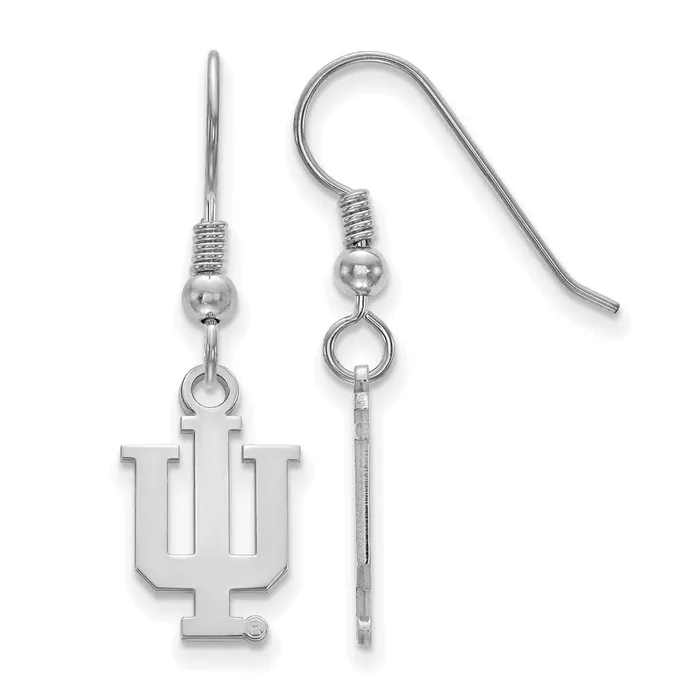 TreasureFineJewelers Earrings Sterling Silver Rhodiumplated Indiana University IU Small Dangle Wire Earrings TreasureFineJewelers Earrings Sterling Silver Rhodiumplated Indiana University IU Small Dangle Wire Earrings