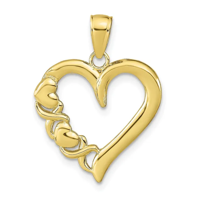 TreasureFineJewelers Necklaces 10K Polished Heart and X Pendant