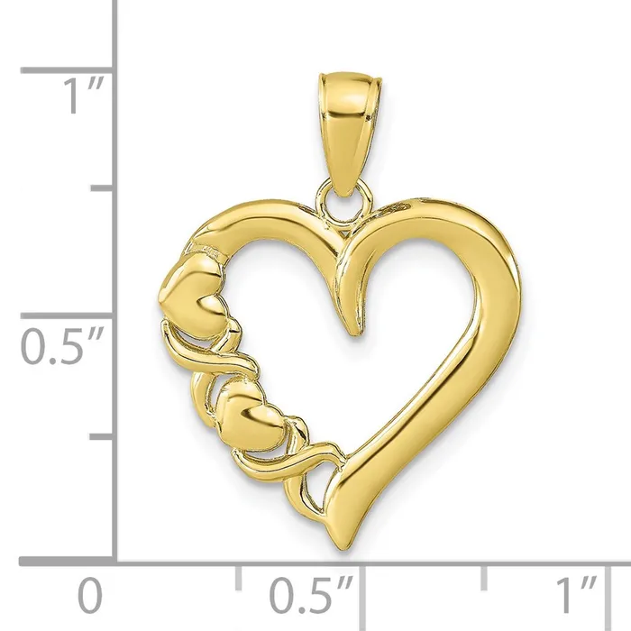 TreasureFineJewelers Necklaces 10K Polished Heart and X Pendant