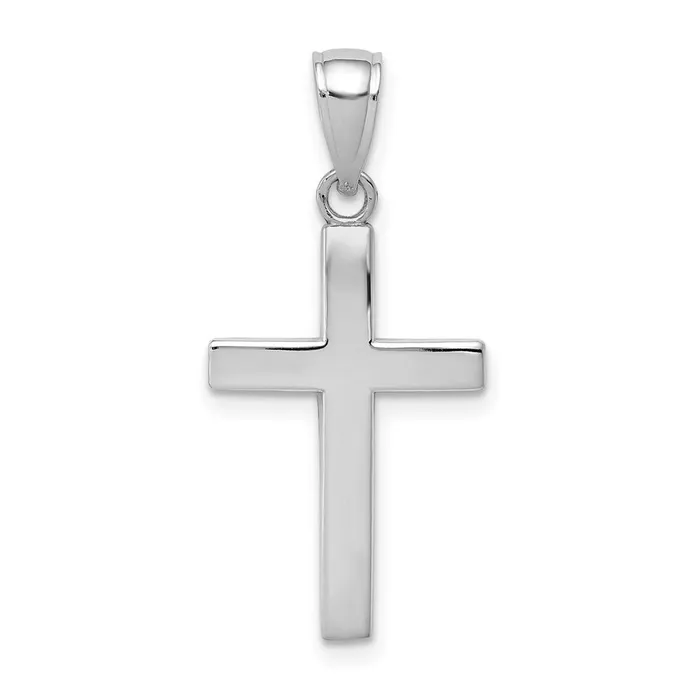 TreasureFineJewelers Necklaces 10k White Gold Polished Cross Pendant
