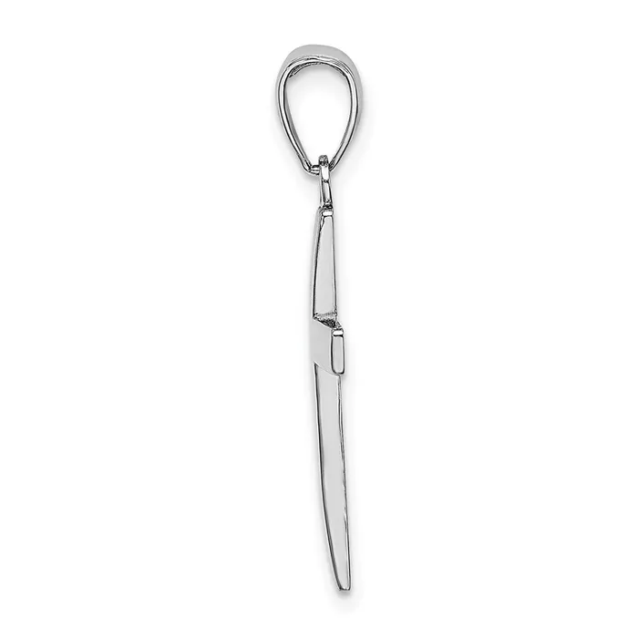 TreasureFineJewelers Necklaces 10k White Gold Polished Cross Pendant