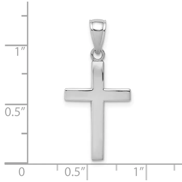 TreasureFineJewelers Necklaces 10k White Gold Polished Cross Pendant