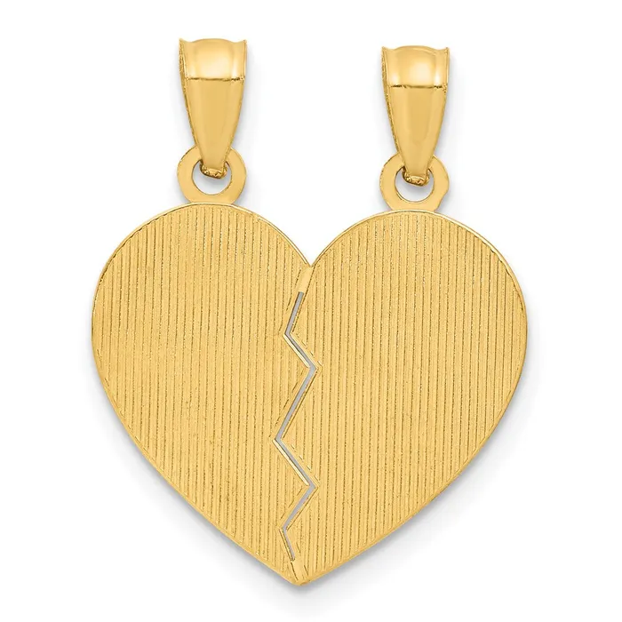 TreasureFineJewelers Necklaces 14k BEST FRIENDS Heart Break Apart Pendants