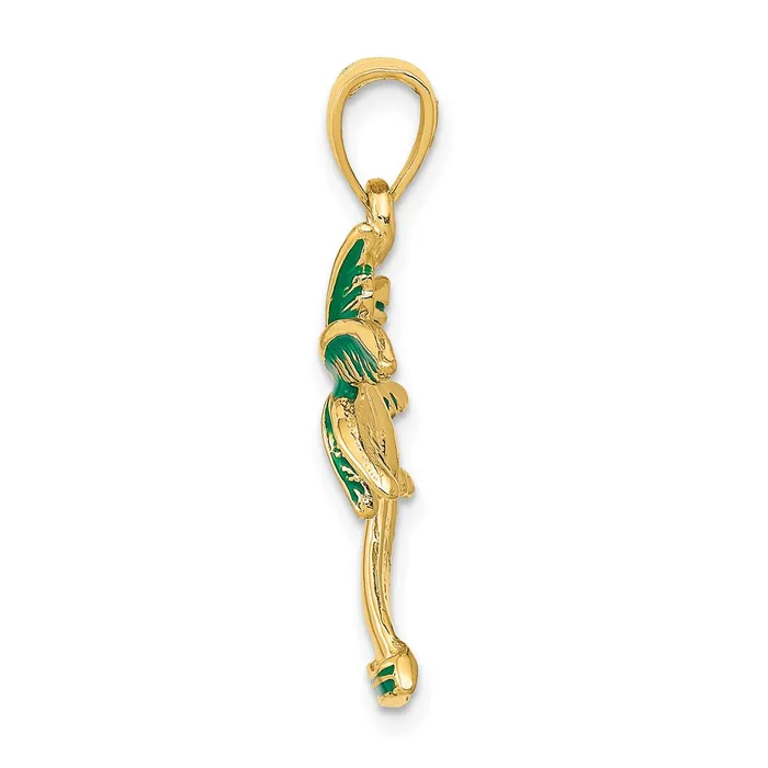 TreasureFineJewelers Necklaces 14k Enameled Palm Tree Pendant