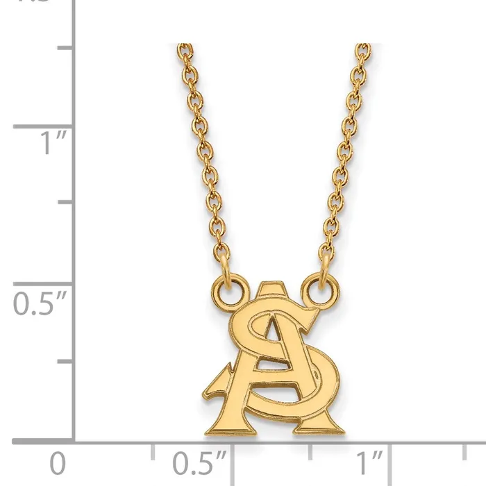 TreasureFineJewelers Necklaces 14k Gold Arizona State University Small Pendant Necklace