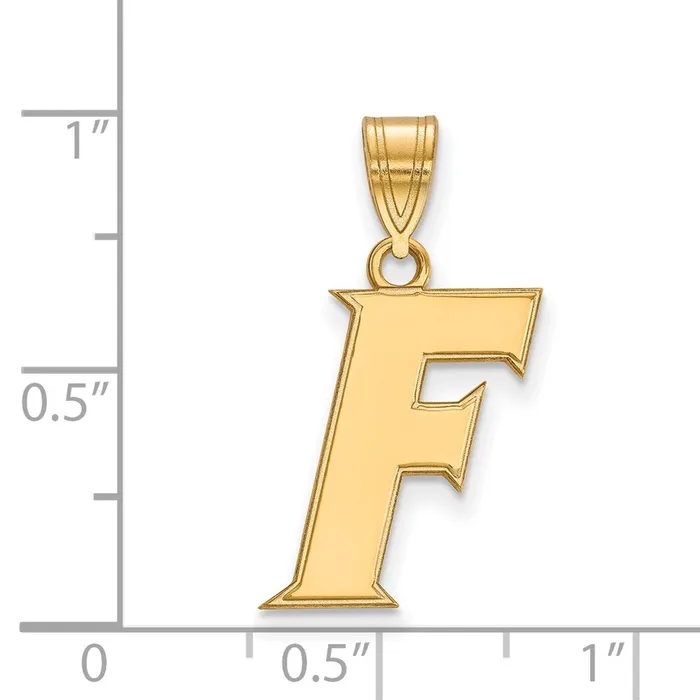 TreasureFineJewelers Necklaces 14k Gold University of Florida Letter F Medium Pendant