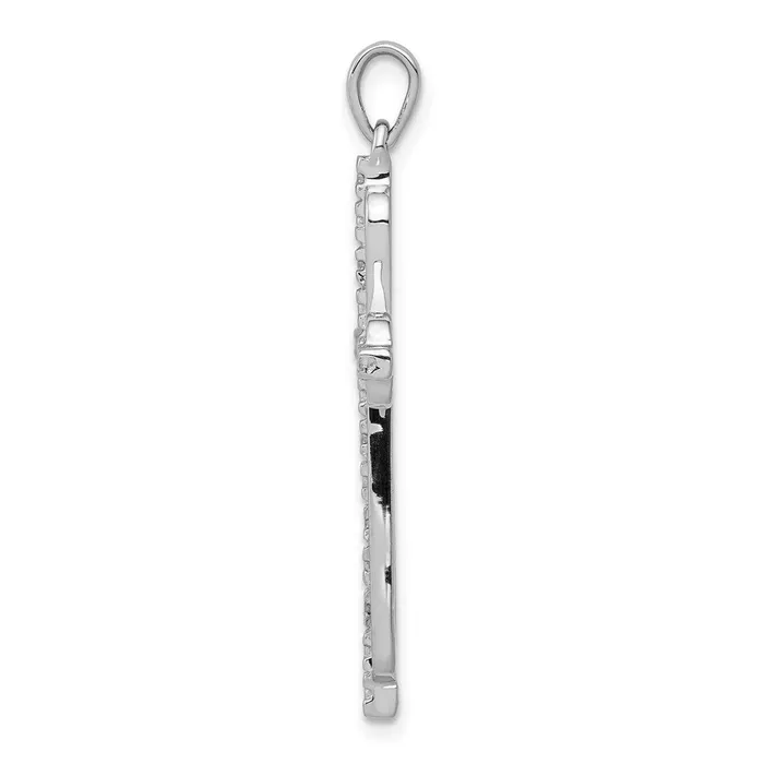 TreasureFineJewelers Necklaces 14k Rhodium 06ct Diamond Cross Pendant
