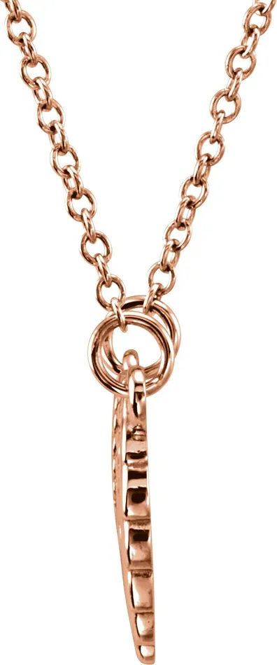 TreasureFineJewelers Necklaces 14K Rose Gold Tiny Posh Angel Wings 1618 Necklace