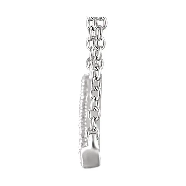 TreasureFineJewelers Necklaces 14K White 13 CTW Diamond Bar 1618 Necklace