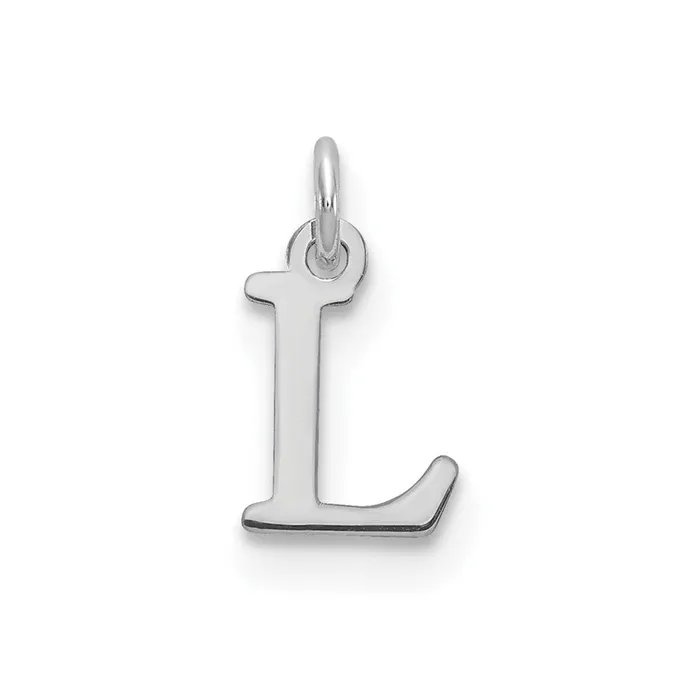 TreasureFineJewelers Necklaces 14k White Gold Cutout Letter L Initial Pendant TreasureFineJewelers Necklaces 14k White Gold Cutout Letter L Initial Pendant