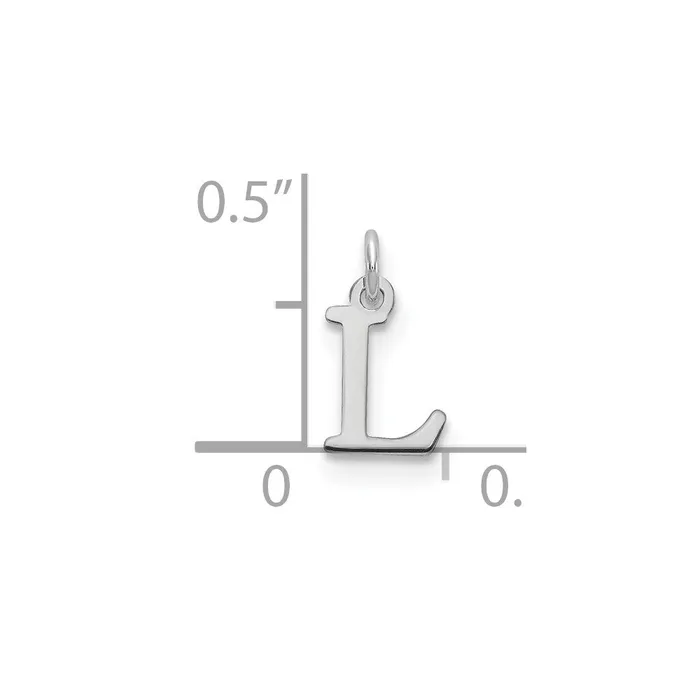 TreasureFineJewelers Necklaces 14k White Gold Cutout Letter L Initial Pendant