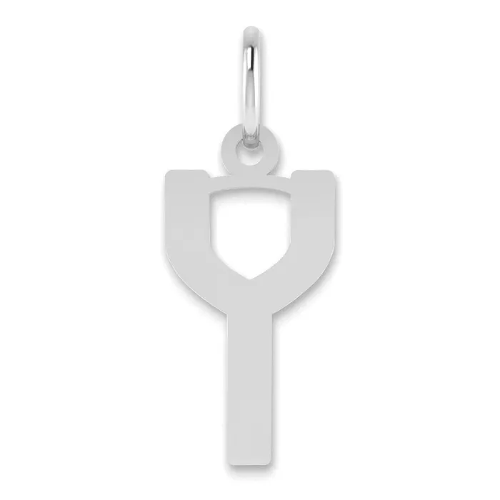 TreasureFineJewelers Necklaces 14k White Gold Letter Y Initial Pendant