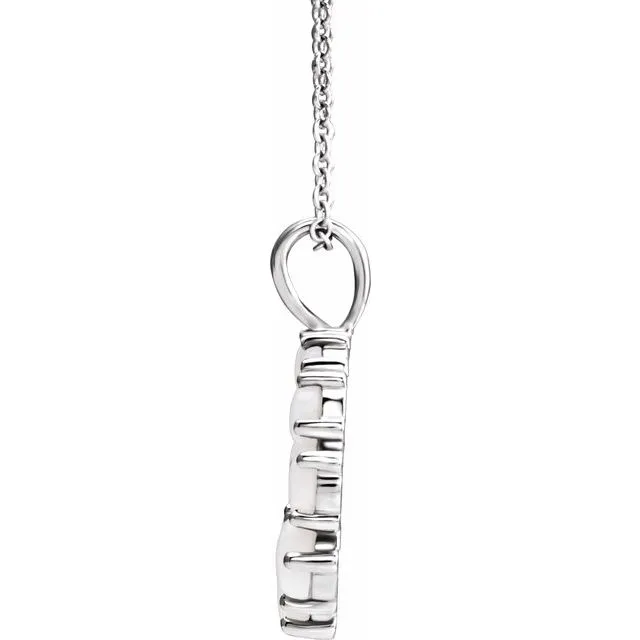 TreasureFineJewelers Necklaces 14K White Gold Natural Opal HaloStyle 18 Necklace