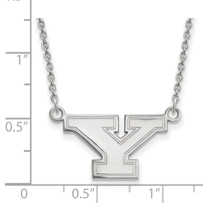 TreasureFineJewelers Necklaces 14K White Gold Youngstown State University Small Pendant with Necklace