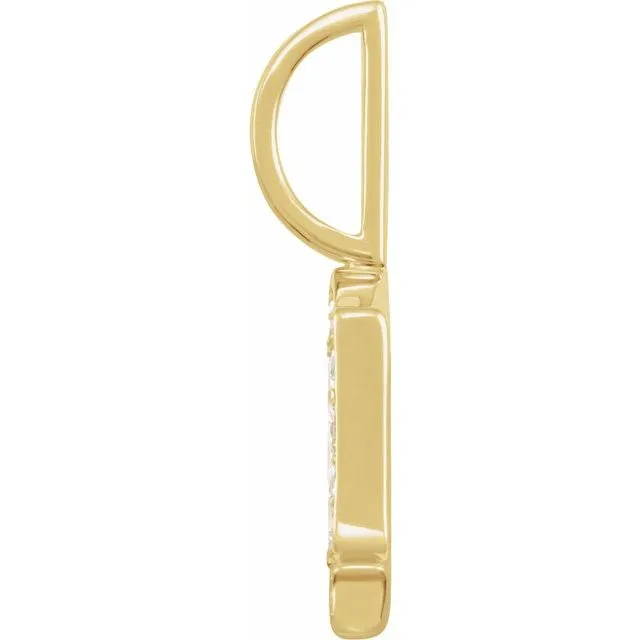 TreasureFineJewelers Necklaces 14K Yellow Gold 05 CTW Natural Diamond Gothic Initial C CharmPendant