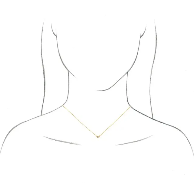 TreasureFineJewelers Necklaces 14K Yellow Gold 13 CT Natural Diamond Solitaire 18 Necklace