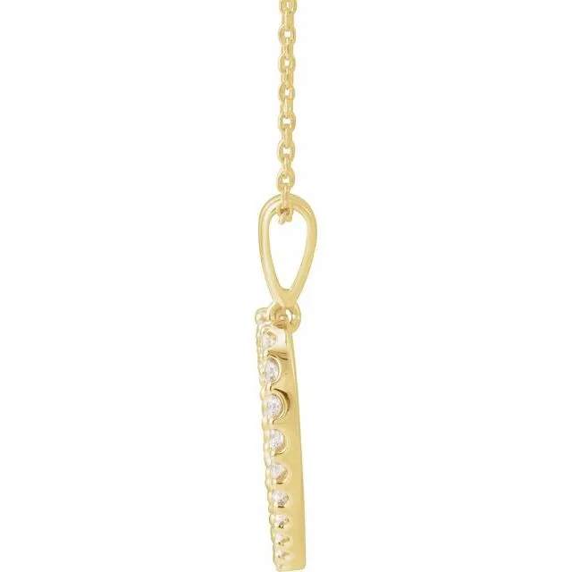 TreasureFineJewelers Necklaces 14K Yellow Gold 38 CTW Natural Diamond Heart 18 Necklace
