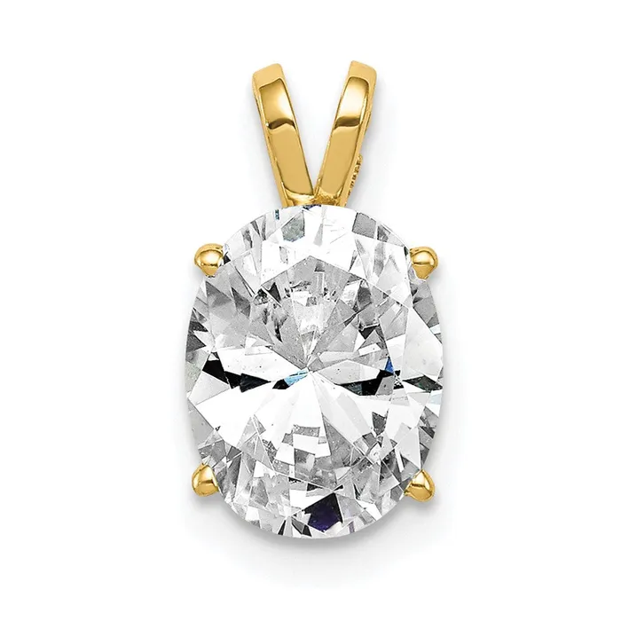 TreasureFineJewelers Necklaces 14k Yellow Gold 9x7mm Oval Cubic Zirconia pendant TreasureFineJewelers Necklaces 14k Yellow Gold 9x7mm Oval Cubic Zirconia pendant