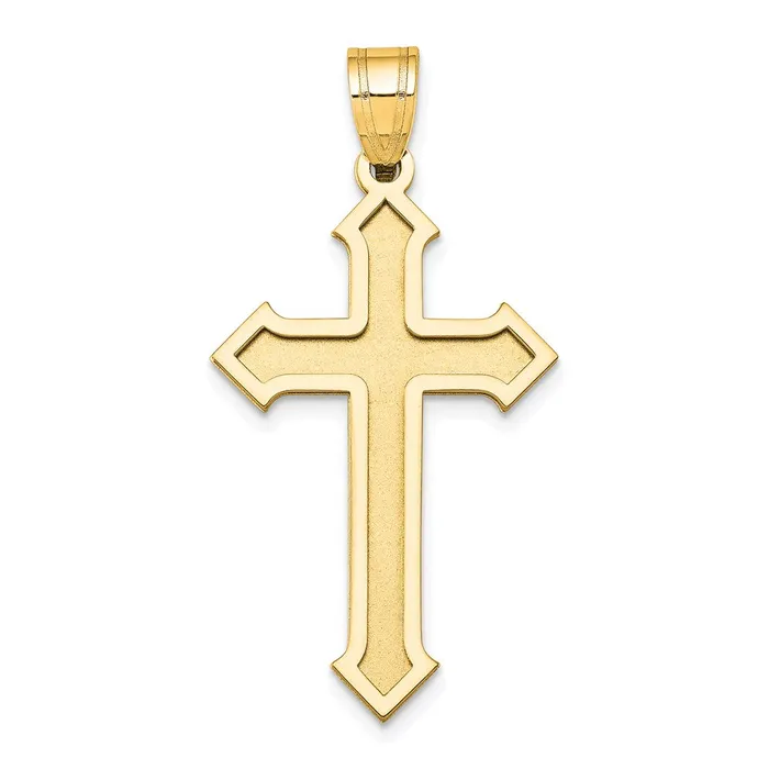 TreasureFineJewelers Necklaces 14k Yellow Gold Passion Cross Pendant