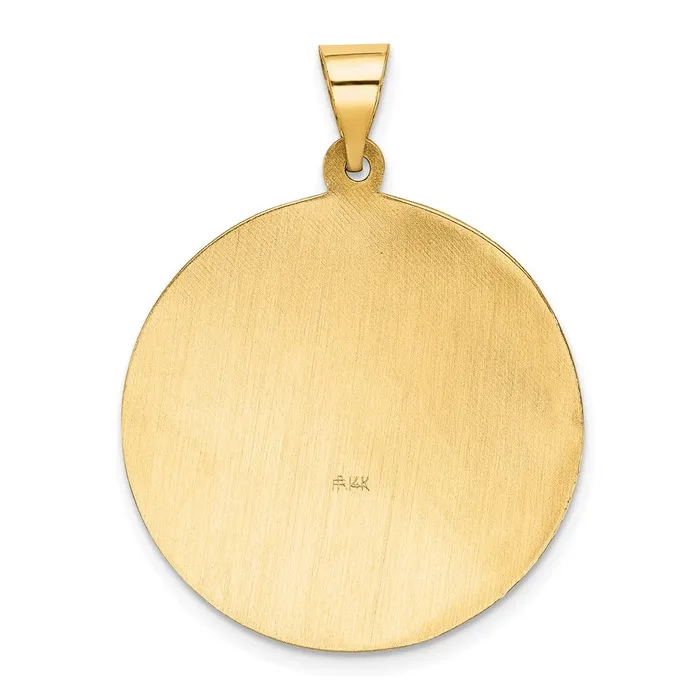 TreasureFineJewelers Necklaces 14k Yellow Gold Polished and Satin St Florian Medal Hollow Pendant