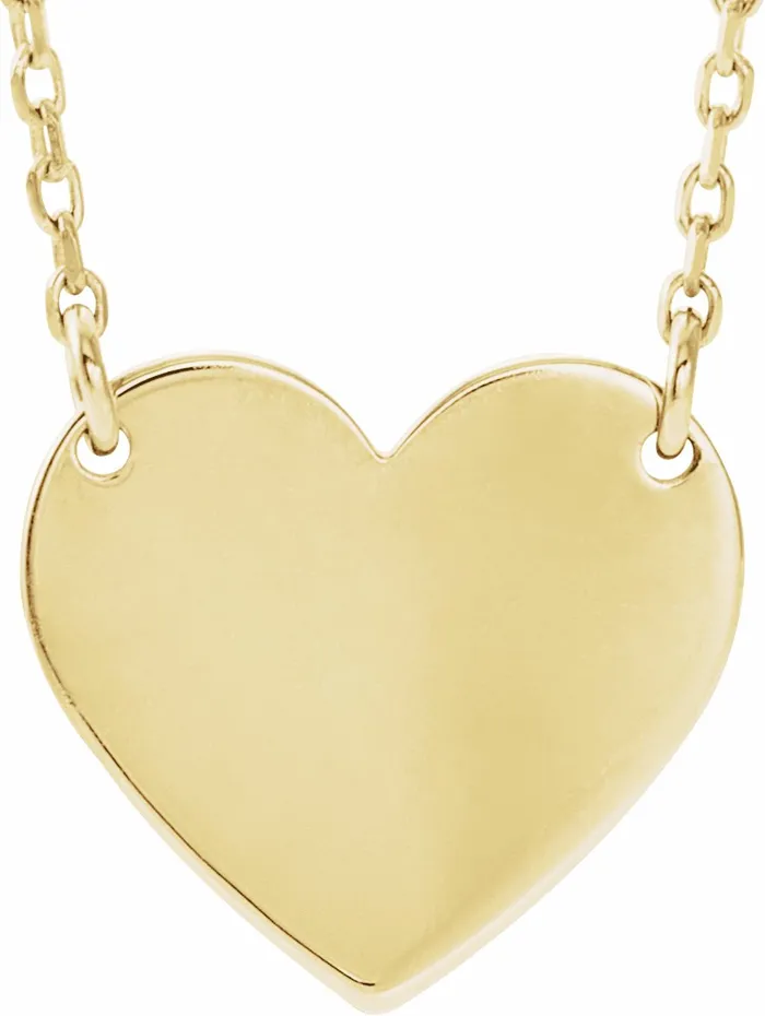 TreasureFineJewelers Necklaces 18K Yellow GoldPlated Sterling Silver 18x164 mm Heart 1618 Necklace TreasureFineJewelers Necklaces 18K Yellow GoldPlated Sterling Silver 18x164 mm Heart 1618 Necklace
