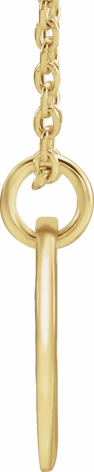 TreasureFineJewelers Necklaces 18K Yellow GoldPlated Sterling Silver Initial X 10 mm Disc 1618 Necklace