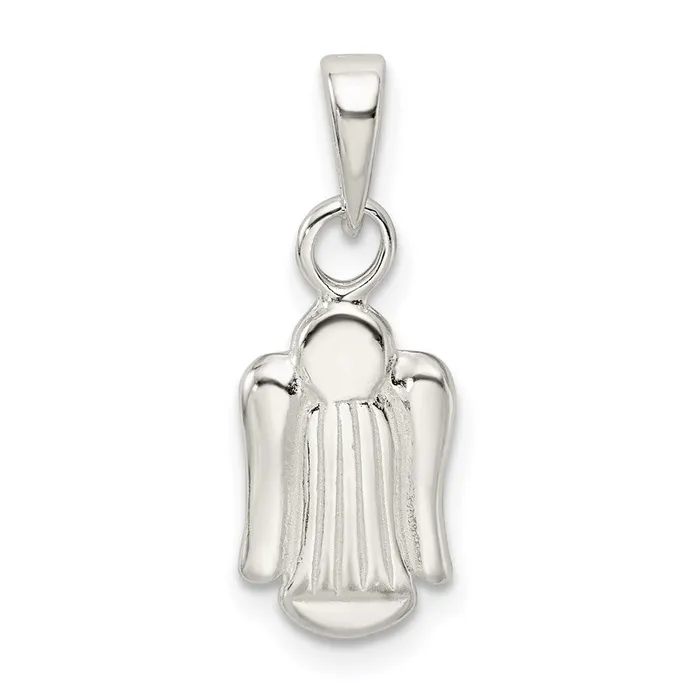 TreasureFineJewelers Necklaces Sterling Silver 3D Angel Pendant