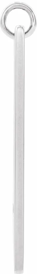 TreasureFineJewelers Necklaces Sterling Silver Engravable Pierced Cross Bar Pendant