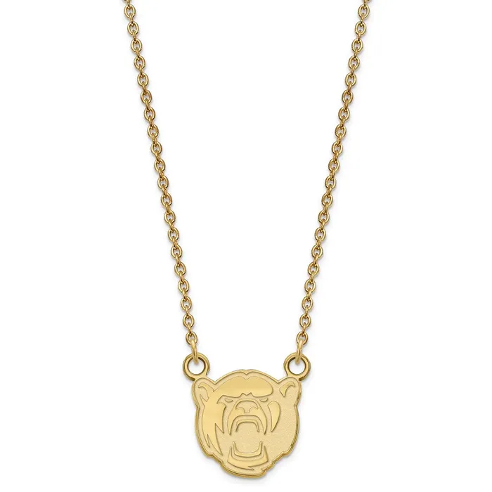 TreasureFineJewelers Necklaces Sterling Silver Goldplated Baylor University Small Pendant 18 inch Necklace